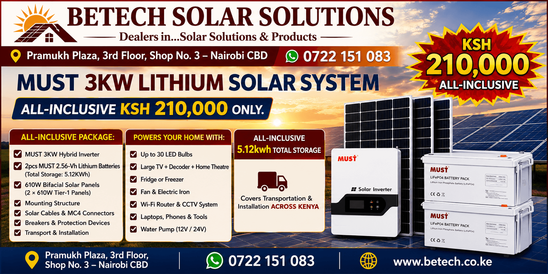 MUST 3KW Lithium Solar System