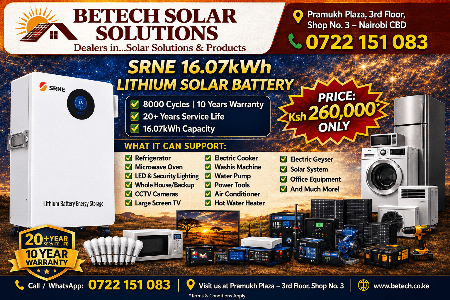 SRNE 16.07kWh Lithium Solar Battery